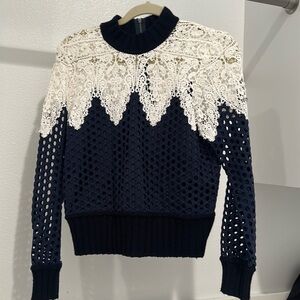 Sea Lace Navy and White Top